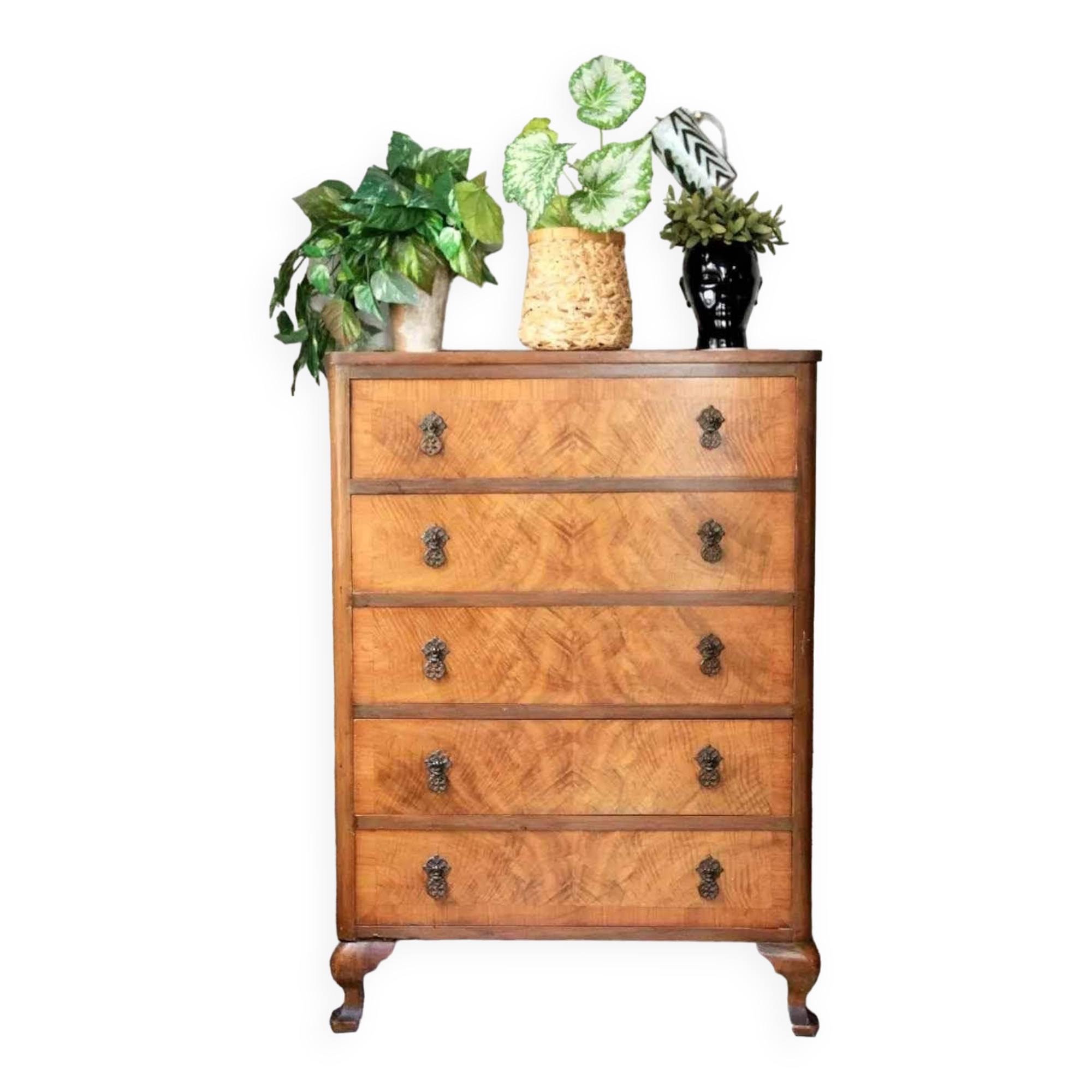Antique Bedroom Chest of Drawers in Walnut