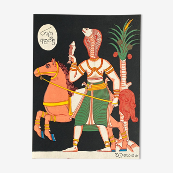 Lithographie vintage mythologie indienne