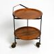 Folding Mid Century serving trolley with removable teak pagwood trays