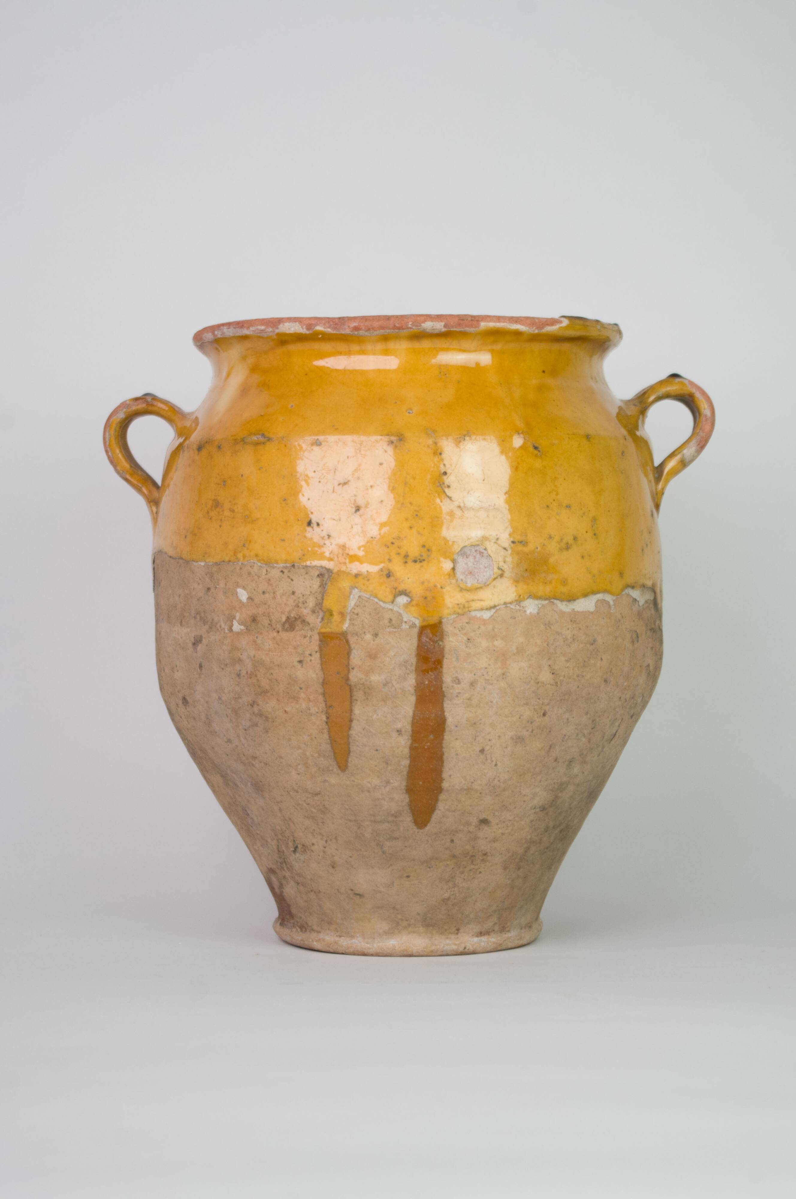 Yellow South-West confit pot, glazed terracotta