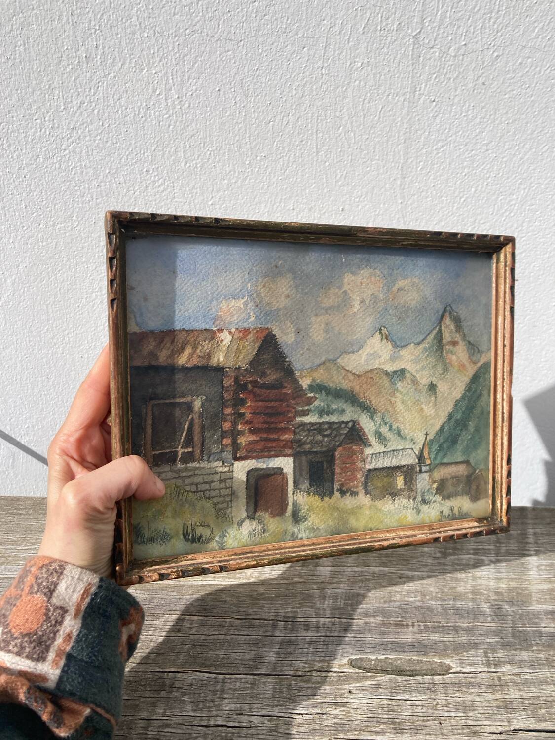 Tableau aquarelle sur papier de montagne
