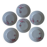 "Thalie" - 6 flat plates ironstone Saint-Amand