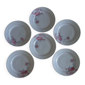"Thalie" - 6 flat plates ironstone Saint-Amand