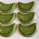 Set de 6 assiettes de terre vernissée verte Etienne Noël à Dieulefit 1950
