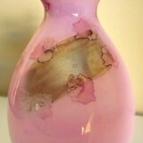 Vase rose, Murano Kristall Mery, verre soufflé avec inclusions
