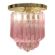 Murano ribbed ceiling lamp, 1980s