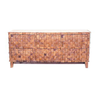 Wooden low chest of drawers