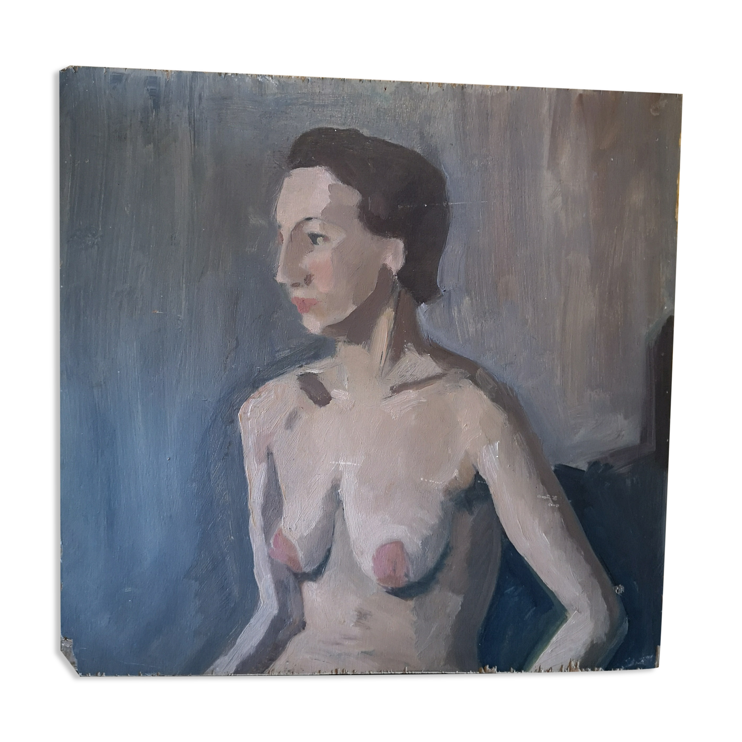 Painting on wood female nude