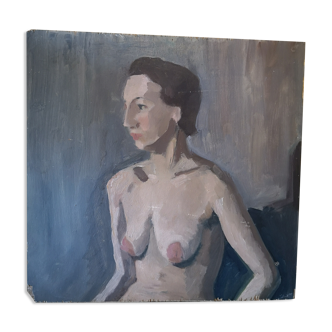 Painting on wood female nude