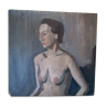 Painting on wood female nude