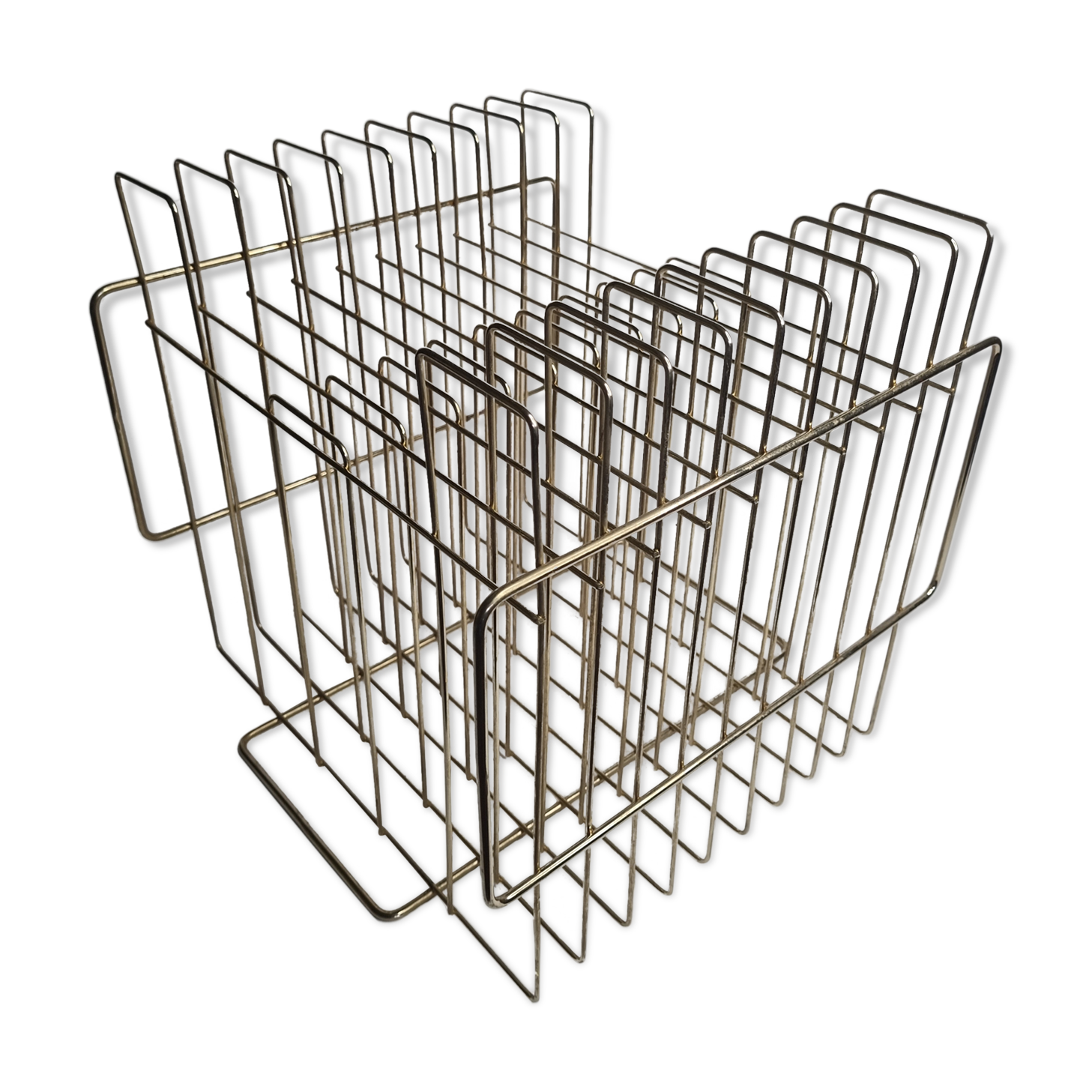 Porte-revue vintage "wire" en métal doré