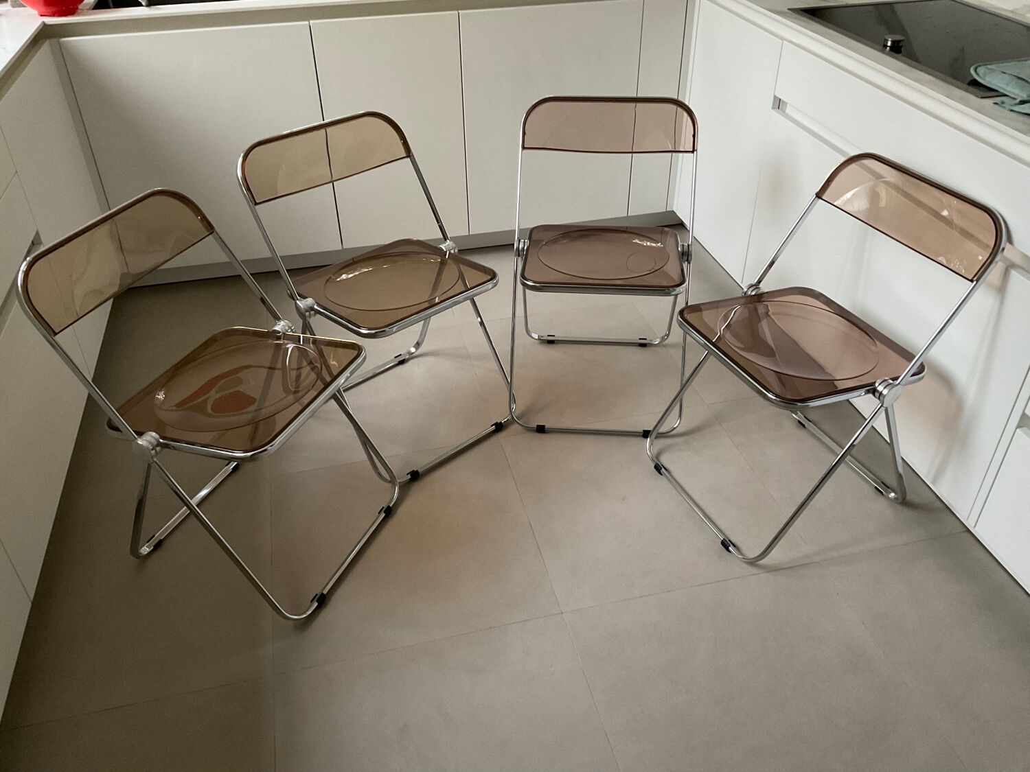 Plia 5 chairs by Giancarlo Peretti for Castelli vintage