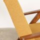Vintage armchair, mustard yellow, curly zigzag pattern, set of 2