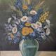 Antique still life painting, bohemian country decor