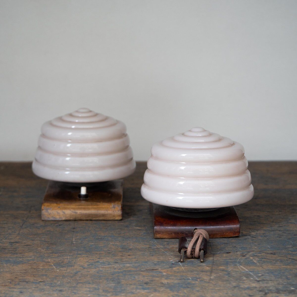Lampes de table Art Déco en verre de Murano, lot de 2