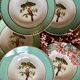 Set of 8 hollow plates vinatge with bird decorations