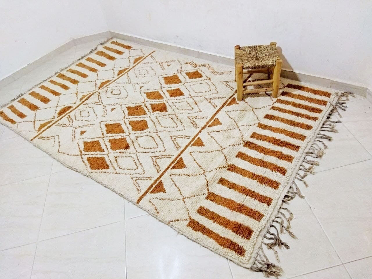 Berber tribal brown carpet 255 x 155 cm