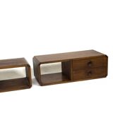 Vintage Danish mid-century floating wall-hung nightstands