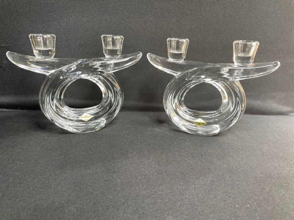 Vannes le Châtel - Candle holders with 2 lights (2) - Cristal