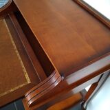Tiered desk with leather zipper