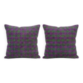 Set of 2 vintage kilim cushion covers 41x41 cm