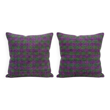 Lot de 2 housses de coussin kilim vintage 41x41 cm
