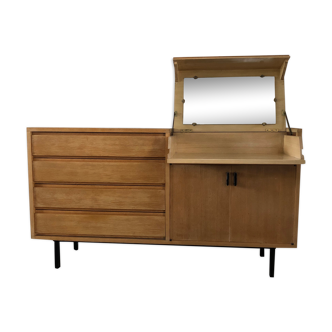 Commode coiffeuse années 50 en frêne