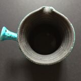 Ceramic pitcher in blue and black color "sea foam"