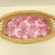 Oval wicker top 2 handles deco orchids
