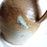 Old stoneware farm jug; stoneware pitcher for water, wine, cider...