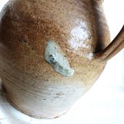 Old stoneware farm jug; stoneware pitcher for water, wine, cider...