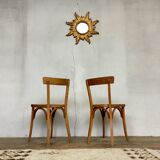 Pair of vintage clear beech baumann chair