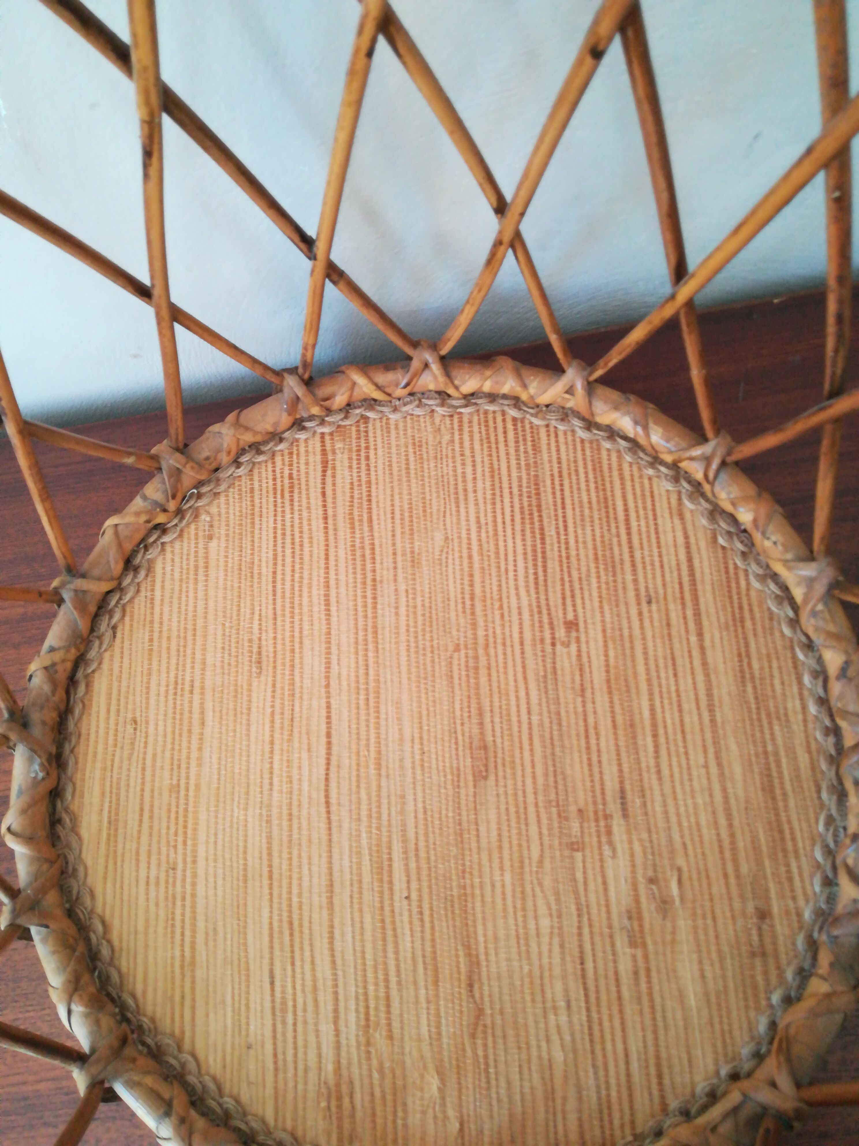 Rattan side table
