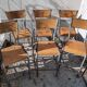 Lot of 6 vintage school chairs
