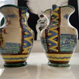 Pair of majolica jugs – perugia italy – 1960s