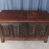 Old gothic oak chest