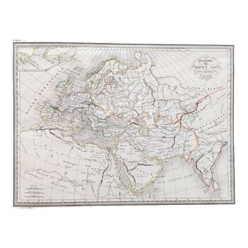 Carte ancienne de l'Europe géographie du Moyen-Âge - 1836