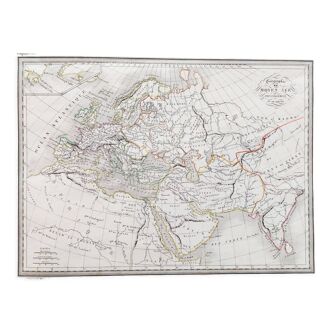 Old map of Europe, geography of the Middle Ages - 1836