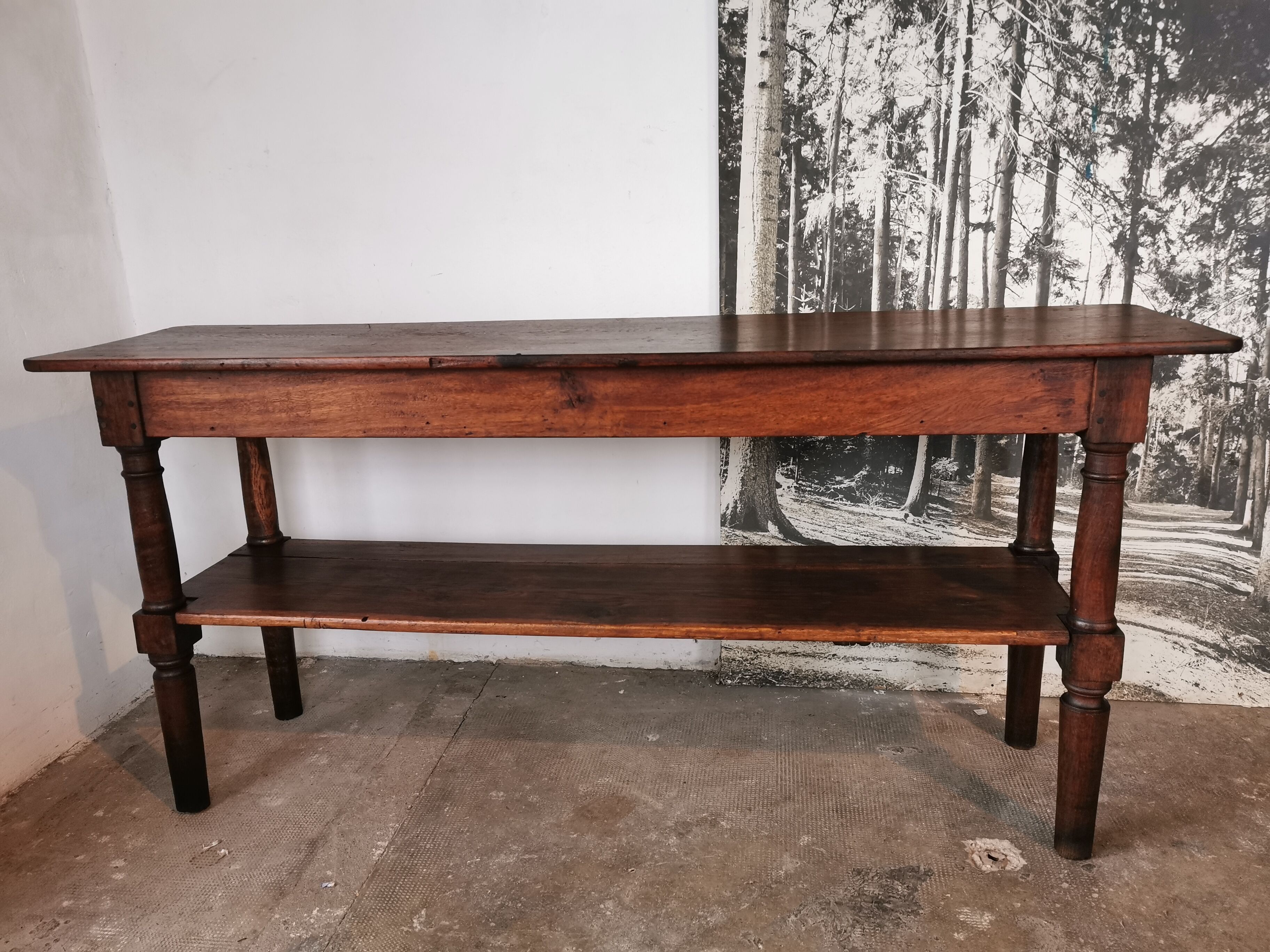 Draper table, oak wood console