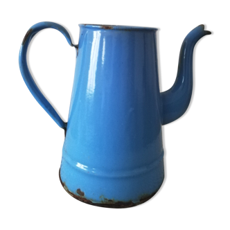 Cafetière bleue en tôle émaillée