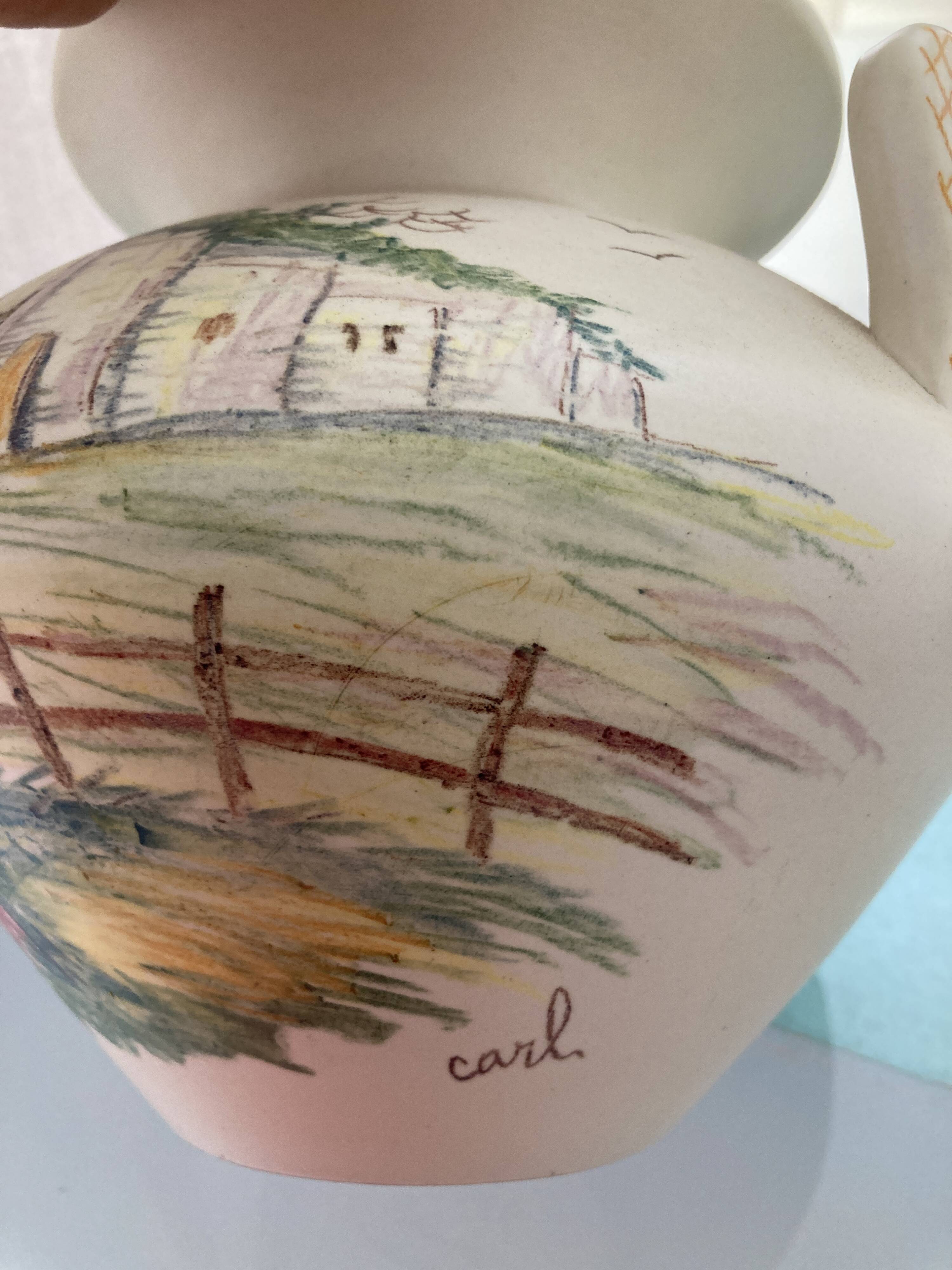 Vase with an original shape signed CERART from Monaco, 1950s-60s.