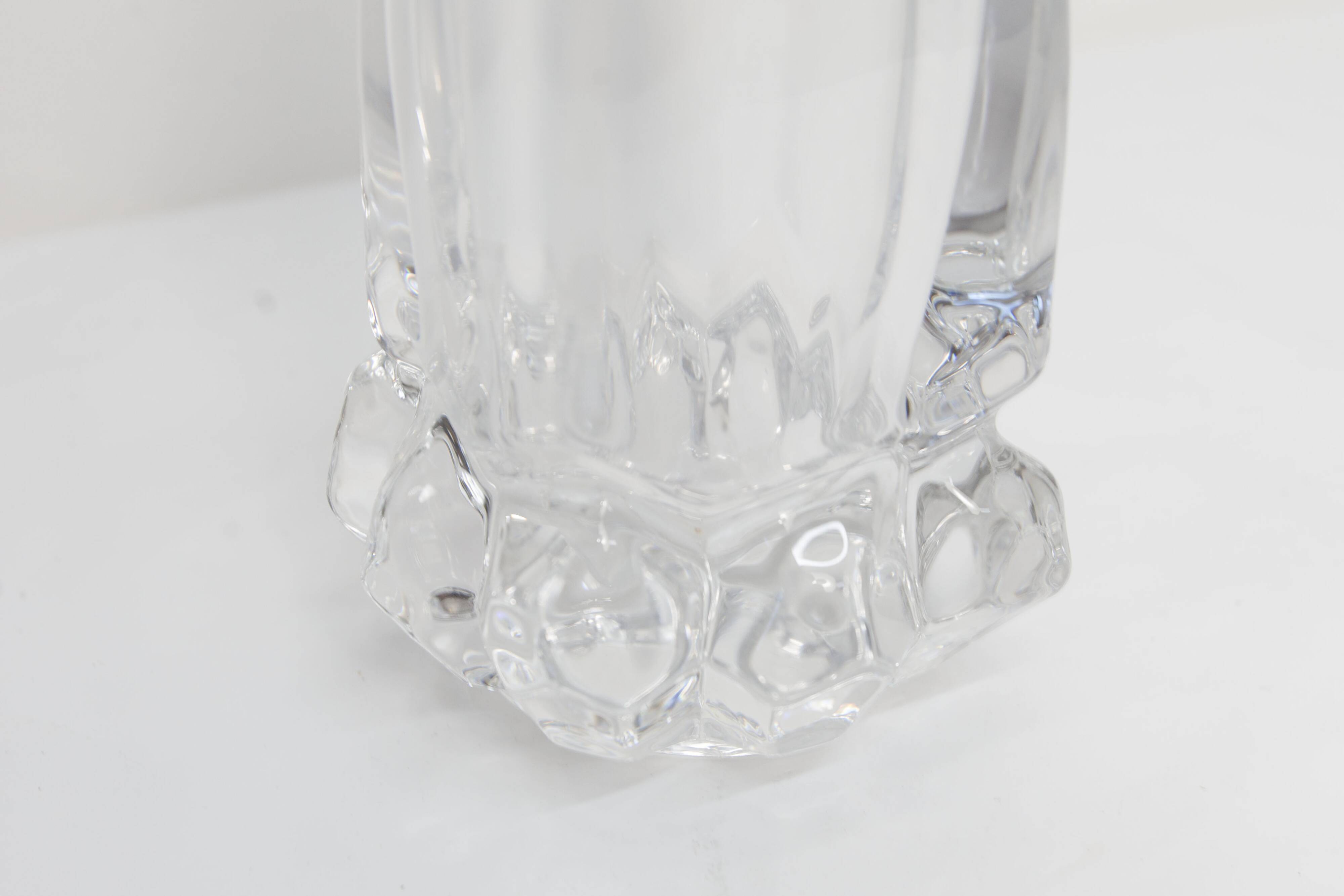 Blown crystal vase Art Vannes France 43 cm