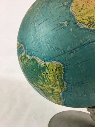 Globe terrestre lumineux années 70