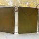 Vintage vertical beveled triptych barber mirror