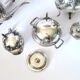 Antique coffee service, teapot and coffee pot in silver-plated metal with acanthus leaf decoration - silversmith A. Frenais.