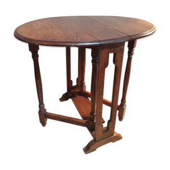 Table ovale en chêne massif pliable style 1920