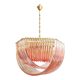 Glass Chandelier Arc in Pink Color With Gold Metal Frame