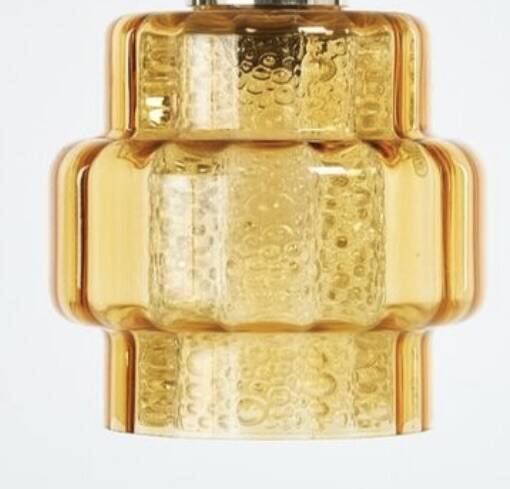 Pendant lamp, Vintage chandelier 1960s Carl Fagerlund GDR - Smoked glass