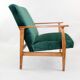 Fauteuil en velours vert vintage, 1970