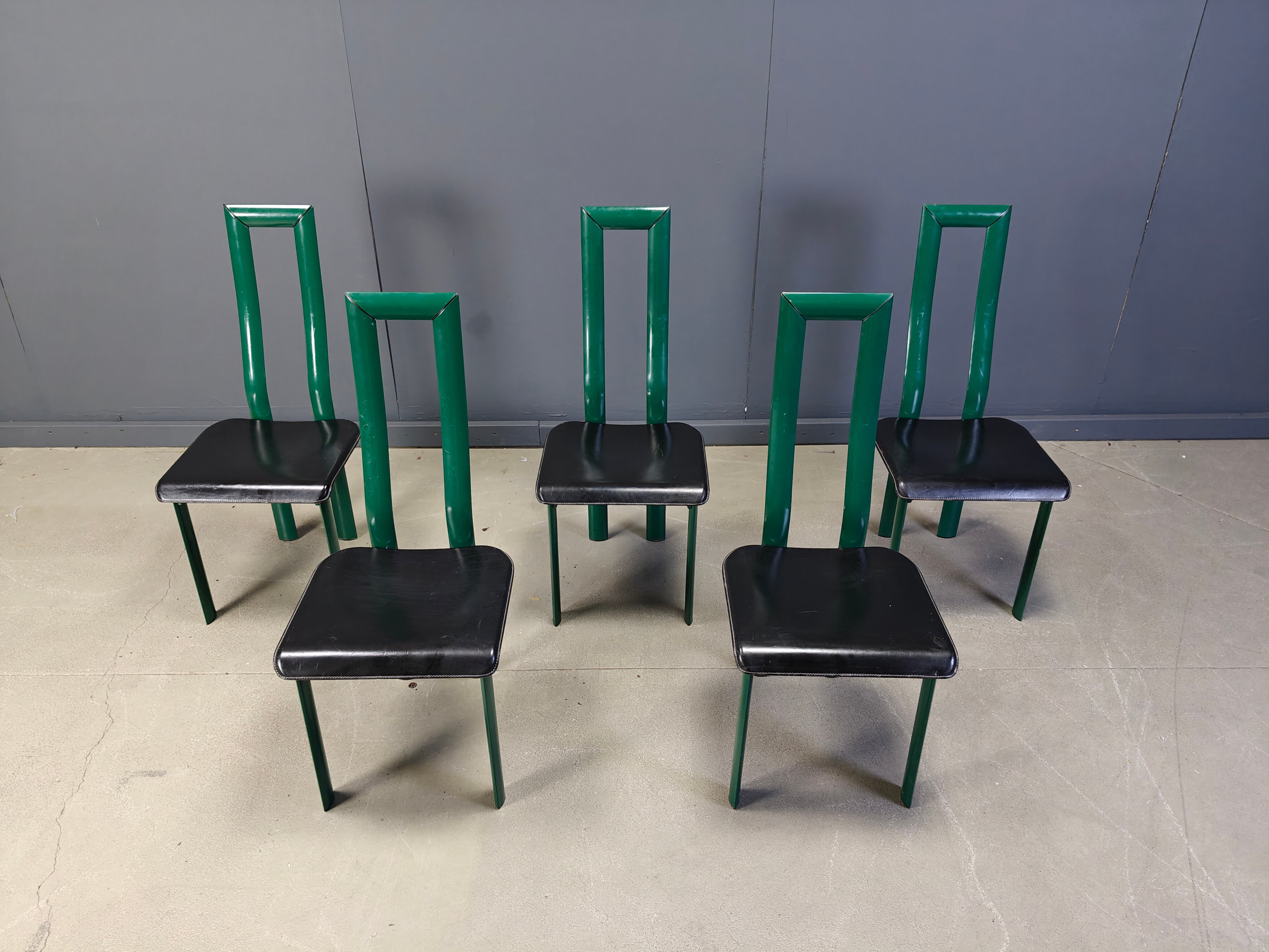 Italian Model Regia dining chairs by Antonello Mosca for Ycami, 1980s